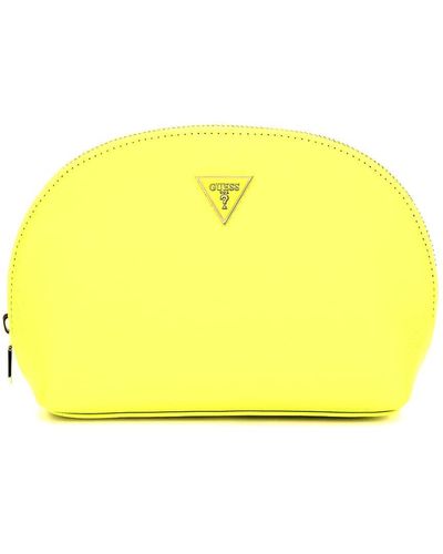 Guess Dome Cosmetic Pouch Yellow - Jaune