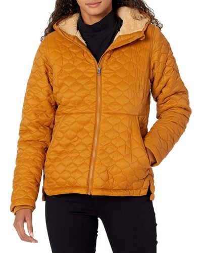 Amazon Essentials Lightweight Water-resistant Sherpa-lined Hooded Puffer - Orange
