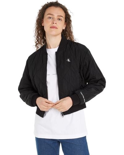 Calvin Klein Lw Quilted Bomber Padded Jackets Black