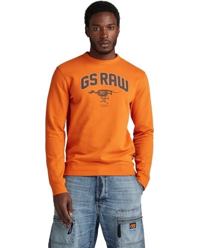 G-Star RAW Skeleton Dog Graphic Sweatshirt - Orange