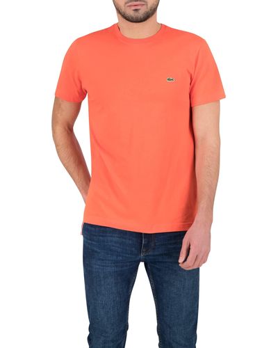 Lacoste Maglietta da uomo con scollo rotondo - Arancione