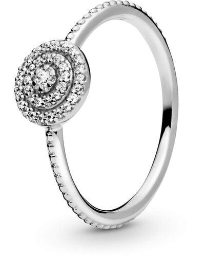 PANDORA Timeless Zilveren Elegante Fonkelende Ring Met Heldere Zirkoniasteentjes - Metallic