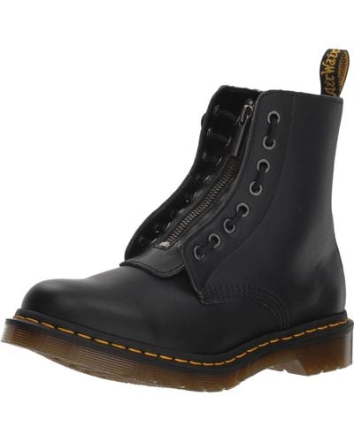 Dr. Martens 1460 Pascal Front Zip Nappa Leather 8 Eye Boot - Black