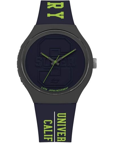 Superdry Analog Quarz Uhr mit Silikon Armband SYG240UN - Blau