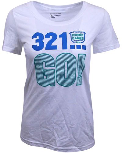Reebok 2014 Crossfit Games White 3 2 1 Go! T-shirt A47864 - Blue