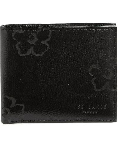 Ted Baker London S Roody Laser Etched Bifold Leather Wallet Black