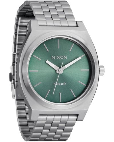 Nixon Time Teller Solar A1369-100m Water Resistant Analog Solar Powered Fashion Watch - Grey