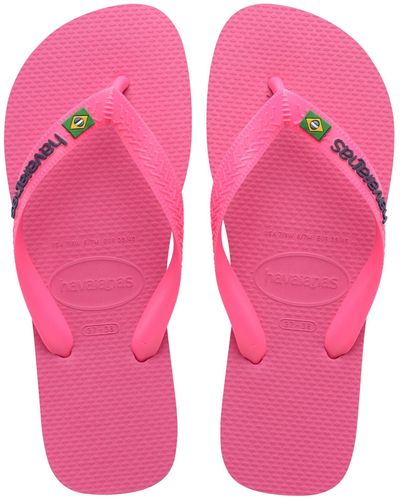 Havaianas Brasil Logo Neo Sporting Flag Bold Colours Sandals - Pink