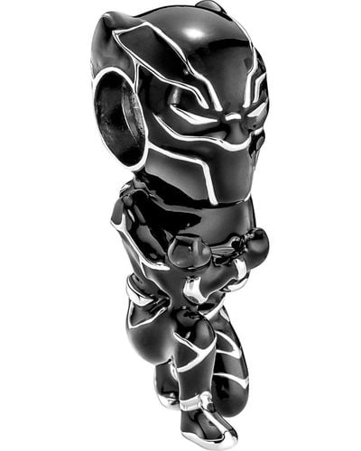 PANDORA Marvel Black Panther Sterling Silver Charm With Black Enamel