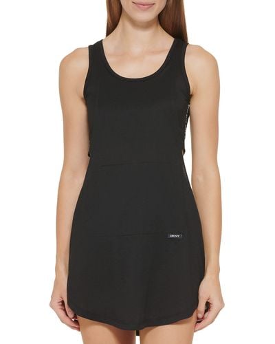 DKNY Standard T Shirt Dress Cover Up - Black