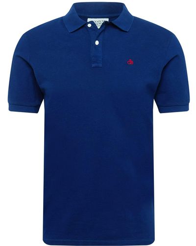 Scotch & Soda Organic Garment Dye Polo With Ampersand Shirt - Blue
