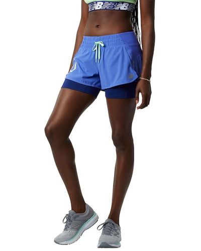 New Balance Printed Impact Run 2in1 Short - Blue