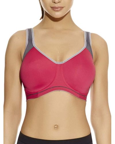 Freya Womens Sonic Underwire Spacer Molded Sports Bra - Red