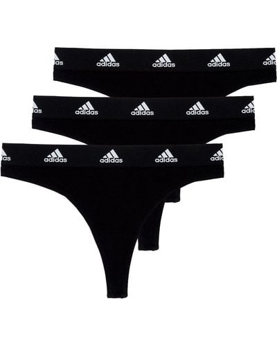 adidas Pack Of 3 Thong Knickers - Black