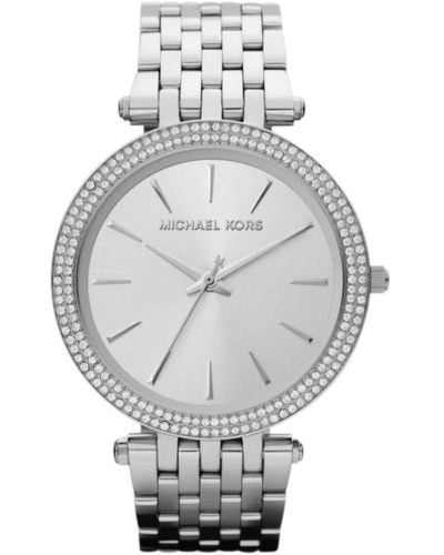 Michael Kors Darci Mk3218 Silver Stainless-steel Quartz Watch With Brown Dial - Metallic