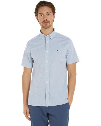 Tommy Hilfiger Flex Multi Stripe Rf Shirt S/s Casual Shirts - Blauw