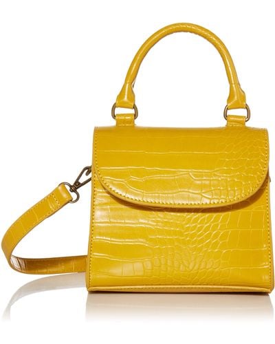 The Drop Diana Top Handle Cross Body Bag Accessory - Yellow