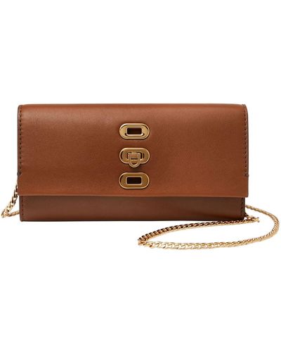 Fossil Penrose Wallet On String - Brown