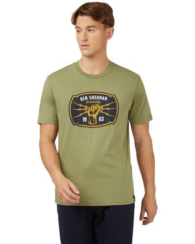 Ben Sherman T-Shirt a ica Corta Grafica - Verde