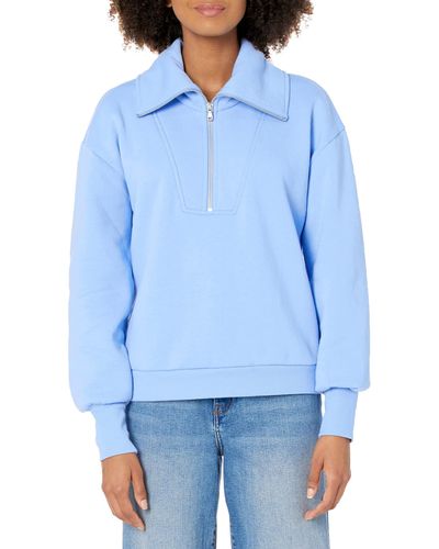The Drop Hayley Half-zip Fleece Sweatshirt - Blue