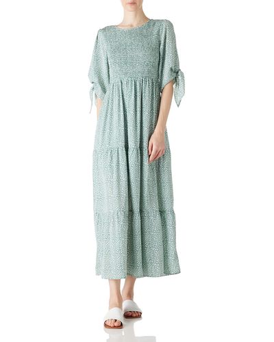 FIND Sommerkleid mit eleganten halben Ärmeln zum selbstbinden - Grün
