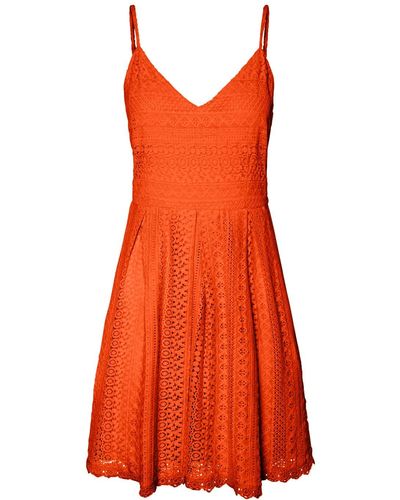 Vero Moda VMHONEY LACE Pleated Singlet Dress WVN Kleid - Orange