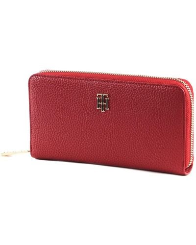 Tommy Hilfiger TH Element Large Zip Around Wallet Red - Rouge