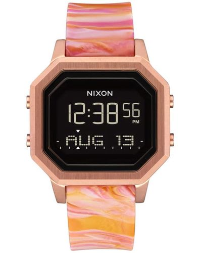 Nixon Digital Japanisches Automatikwerk Uhr mit Kunststoff Armband A1211-5069-00 - Pink