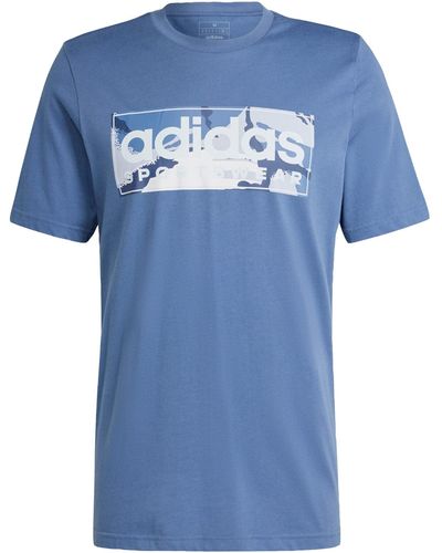 adidas T-shirt graphique Camo Linear - Bleu