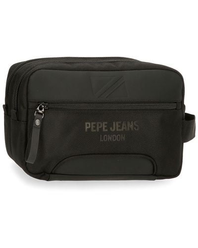 Pepe Jeans Bromley Adjustable Two-compartment Toiletry Bag Black 26x16x12cm Polyester