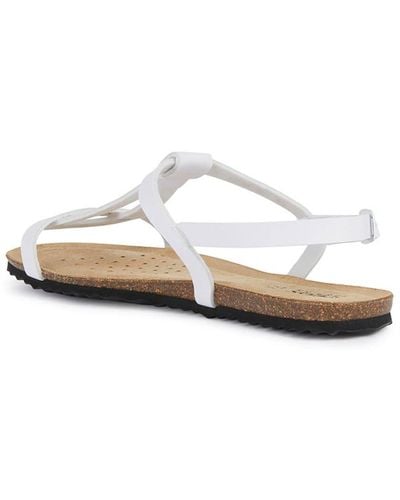 Geox D Brionia Low A Flat Sandal - White