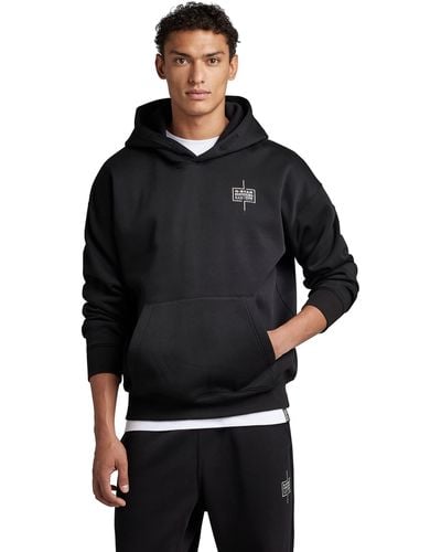 G-Star RAW Core Loose Hooded Jumper Sweatshirt - Black