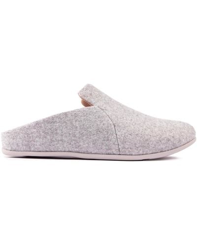 Fitflop S Chrissie Felt Backless Mules Slippers Grey 4 Uk - White
