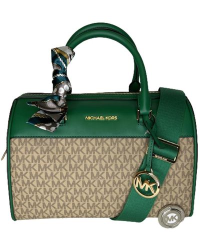 Michael Kors Travel Md Duffle Bag Bundled With Purse Hook And Skinny Scarf - Green
