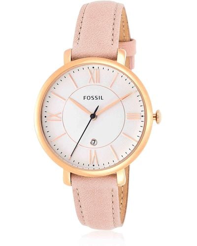 Fossil Jacqueline Quartz Stainless Steel And Leather Watch - Metallic