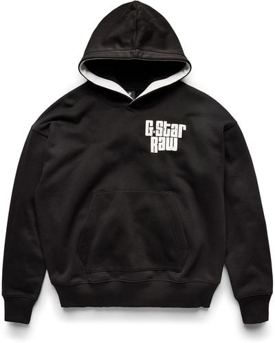 G-Star RAW Radio Chest Hooded Sweatshirt - Black