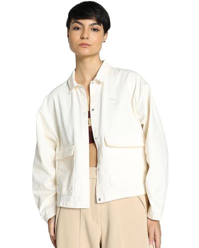 PUMA Ladies Regular Length Cotton Blend Jacket - White