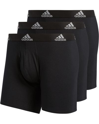 adidas Stretch Cotton 3-pack Boxer Brief - Black