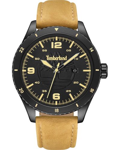Timberland Analog Quartz Watch With Leather Strap Tdwgb0010502 - Black