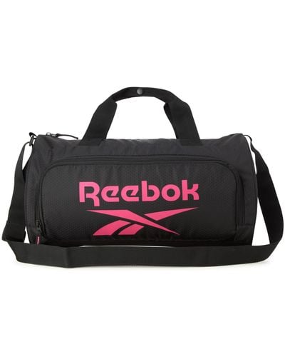 Reebok Perth Sports Gym Bag - Lightweight Carry On Weekend Overnight Luggage For - Black