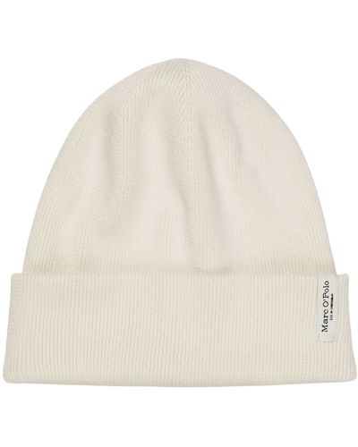 Marc O' Polo Knitted Hat White Cotton - Natur