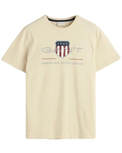 GANT Reg Archive Shield Ss T-shirt - Natural