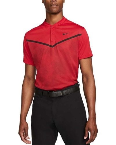 Nike Dri-Fit ADV Tiger Woods TW Printed Golf Polo Shirt - Rot