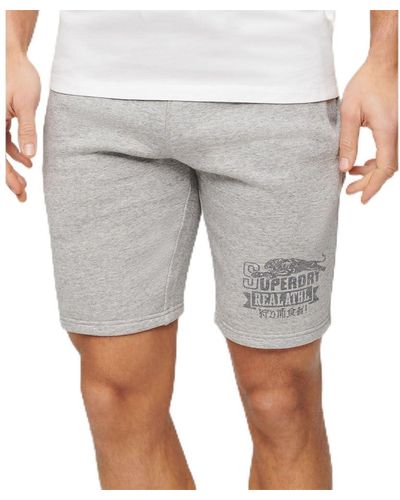 Superdry Athletic University Shorts With Graphic - Grey