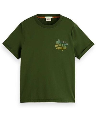 Scotch & Soda Cotton In Conversion Double Groove Regular Fit T-shirt - Green
