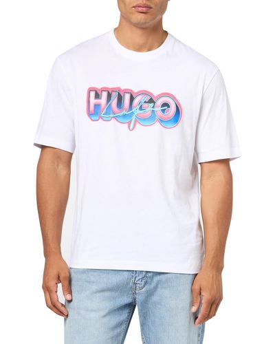 HUGO Spraypaint Logo Cotton T-shirt - White