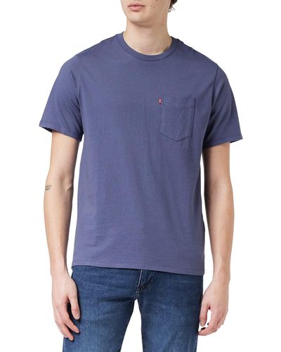 Levi's T- Shirt de Poche à Coupe décontractée - Bleu