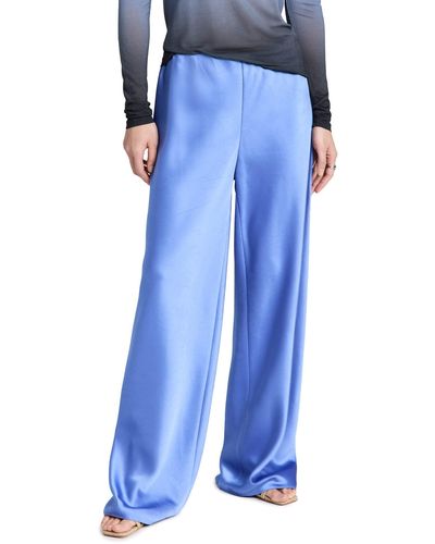 Vince S High Waist Satin Bias Pant - Blue