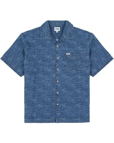 Wrangler Ss Resort Shirt - Blue