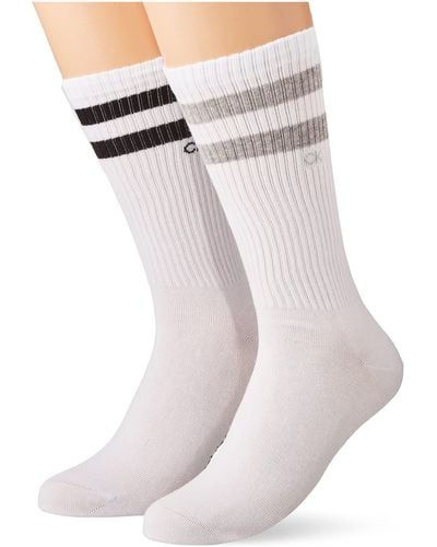 Calvin Klein S Stripes Casual 2 Pack Crew Sock - Pink